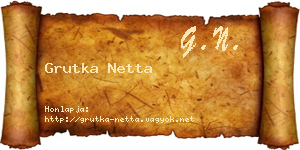 Grutka Netta névjegykártya